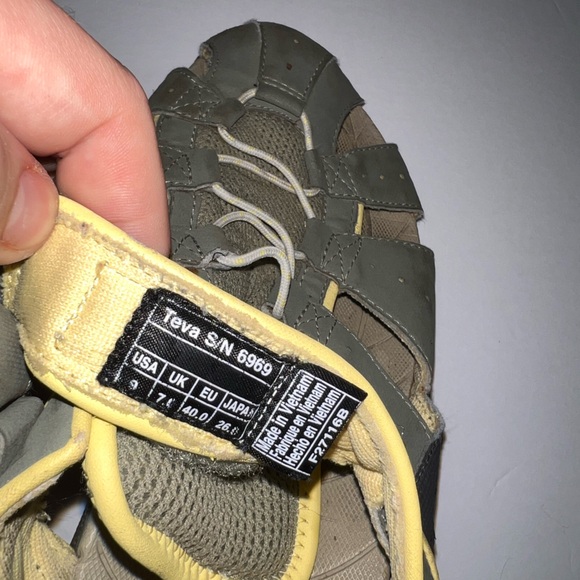 Teva Sandals - Gray and Yellow used - Picture 3 of 4